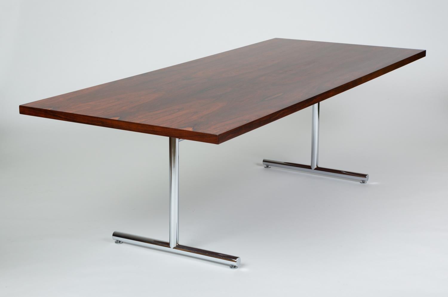 Rosewood Omega Desk-Dining Table by Hans Eichenberger for Hausmann and Hausmann In Excellent Condition In Los Angeles, CA