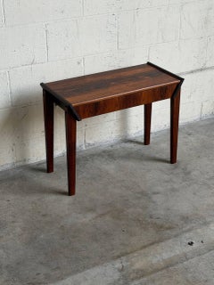 Rosewood One Drawer Entry Table Small Nightstand Side Table Desk Denmark 1960s