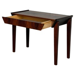 Rosewood One Drawer Entry Table Small Nightstand Side Table Desk Denmark 1960s