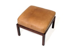 Rosewood Ottoman Bench in Leather