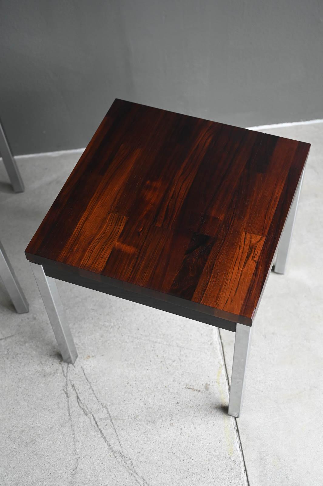 Mid-Century Modern Rosewood Parquet Side Tables by David Parmelee for Founders, ca. 1970