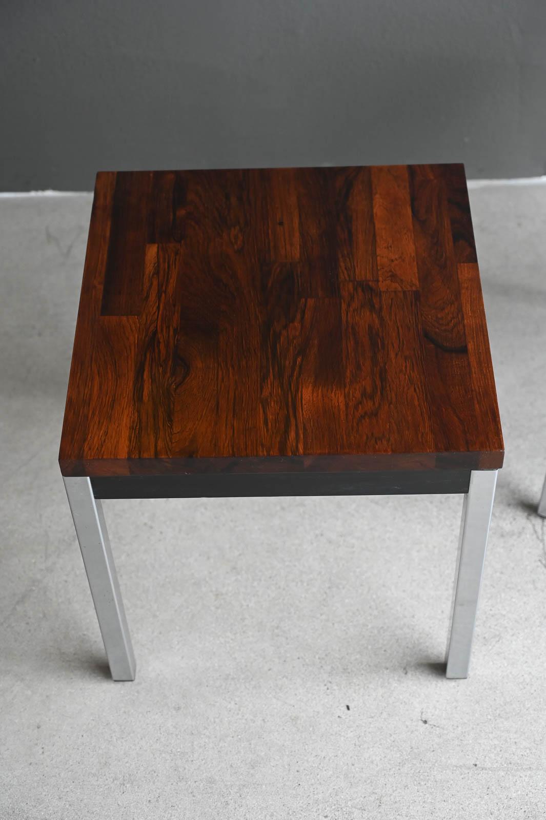 American Rosewood Parquet Side Tables by David Parmelee for Founders, ca. 1970 For Sale