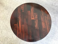 Rosewood Parquet Top with Chrome X-Base Side Table