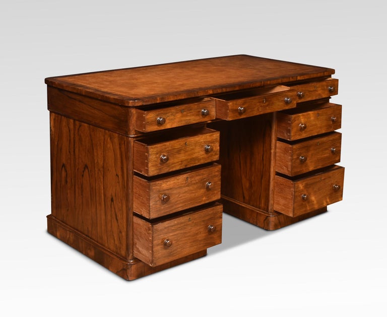 Rosewood Pedestal Desk For Sale at 1stDibs