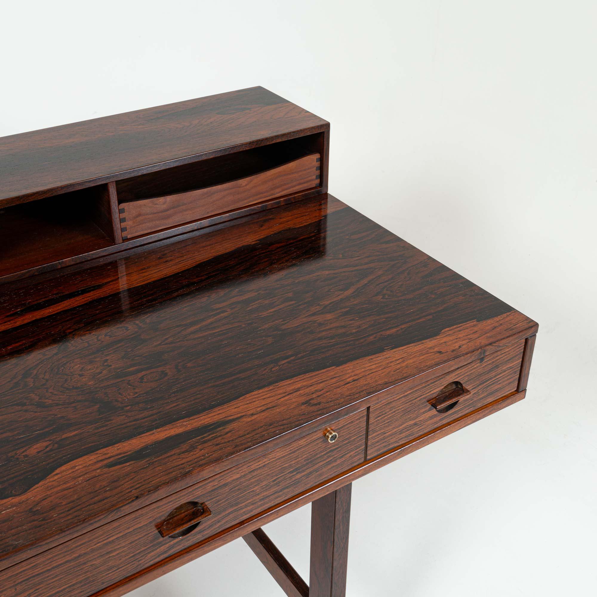 Peter Lovig Nielsen Flip Top Executive Desk in Rosewood For Sale 5
