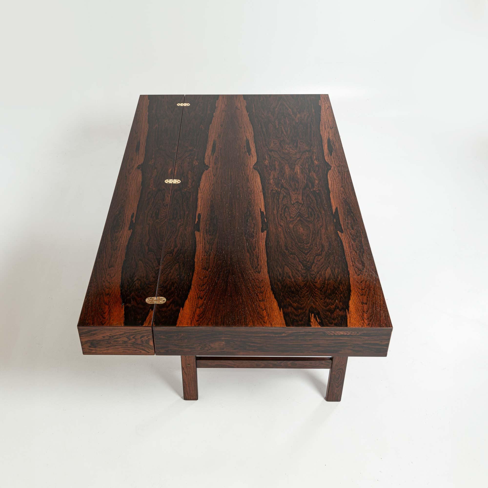 Peter Lovig Nielsen Flip Top Executive Desk in Rosewood In Good Condition For Sale In Seattle, WA