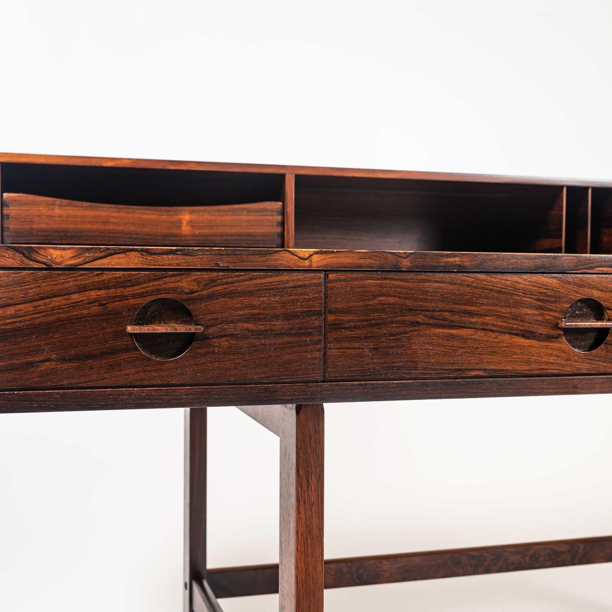 Rosewood Peter Lovig Nielsen Flip Top Executive Desk In Good Condition In Seattle, WA