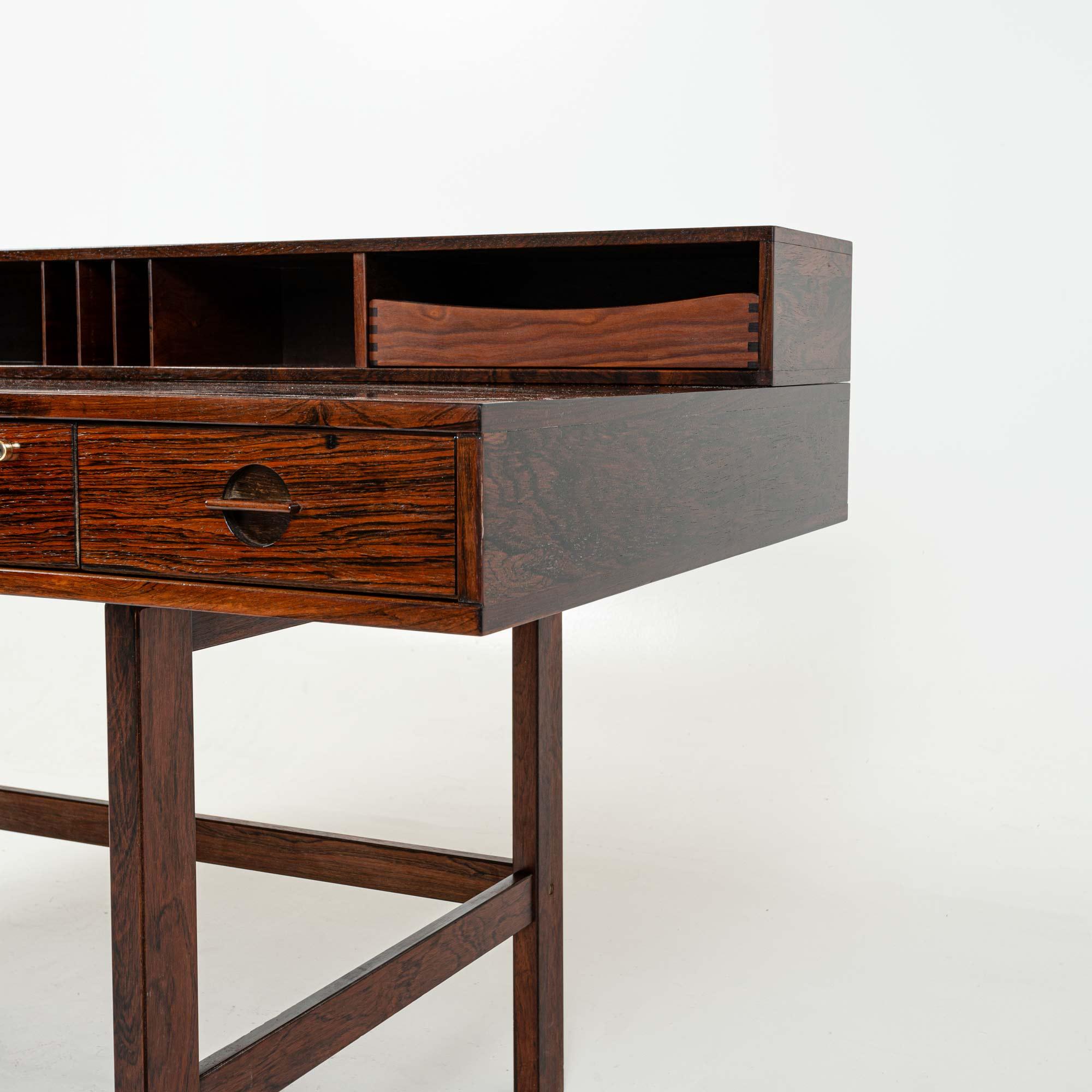 Late 20th Century Peter Lovig Nielsen Flip Top Executive Desk in Rosewood For Sale