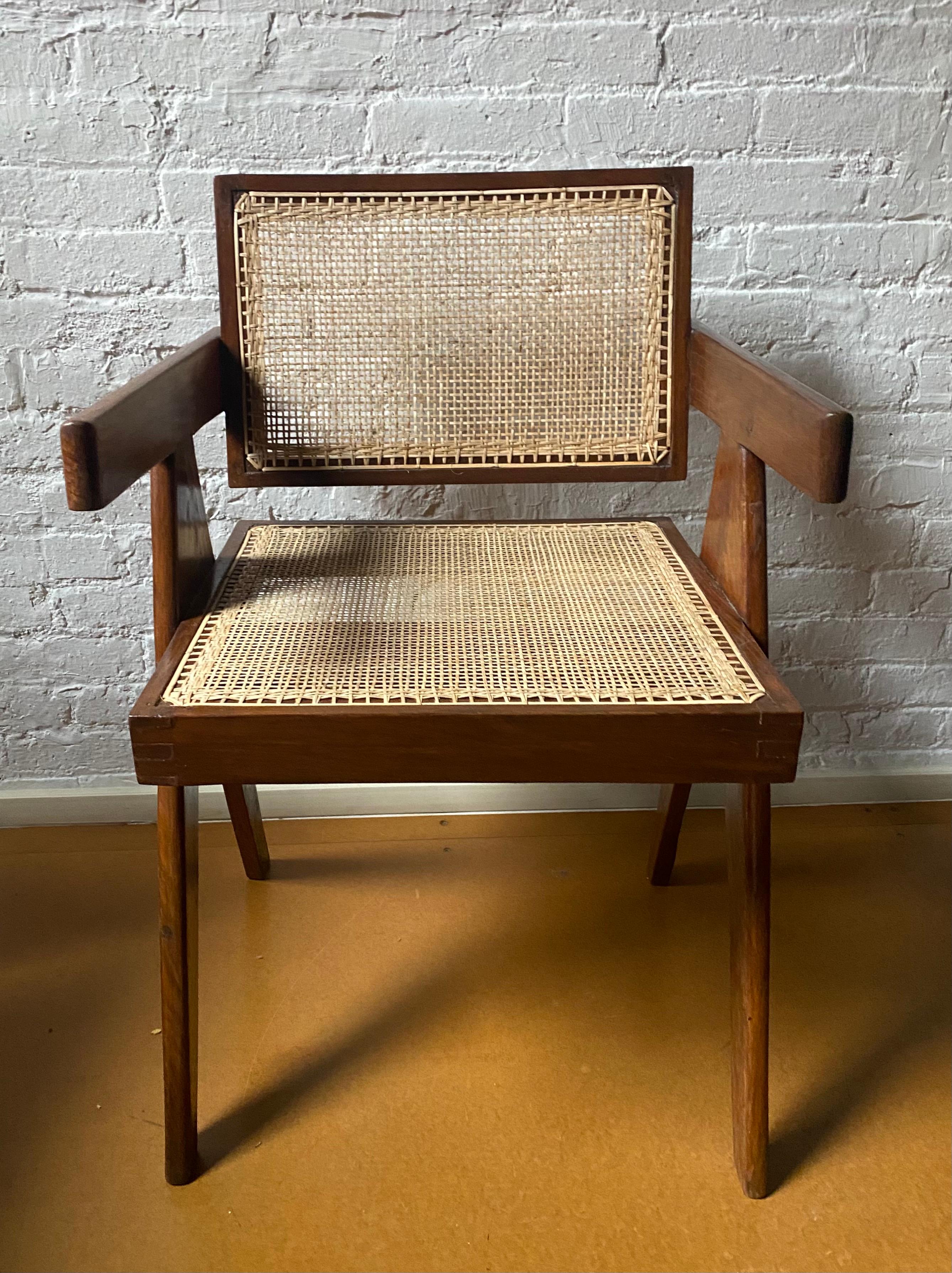 Mid-Century Modern Rosewood Pierre Jeanneret Floating Back Office Chair, 1950s For Sale