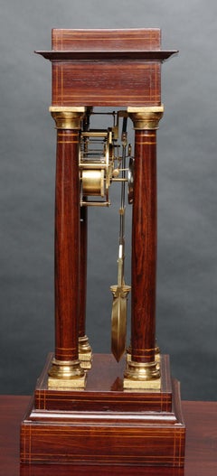 Rosewood Portico Regulator Mantel Clock