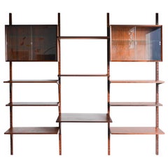 Rosewood Poul Cadovius 3 Bay Wall or Shelving Unit, circa 1970