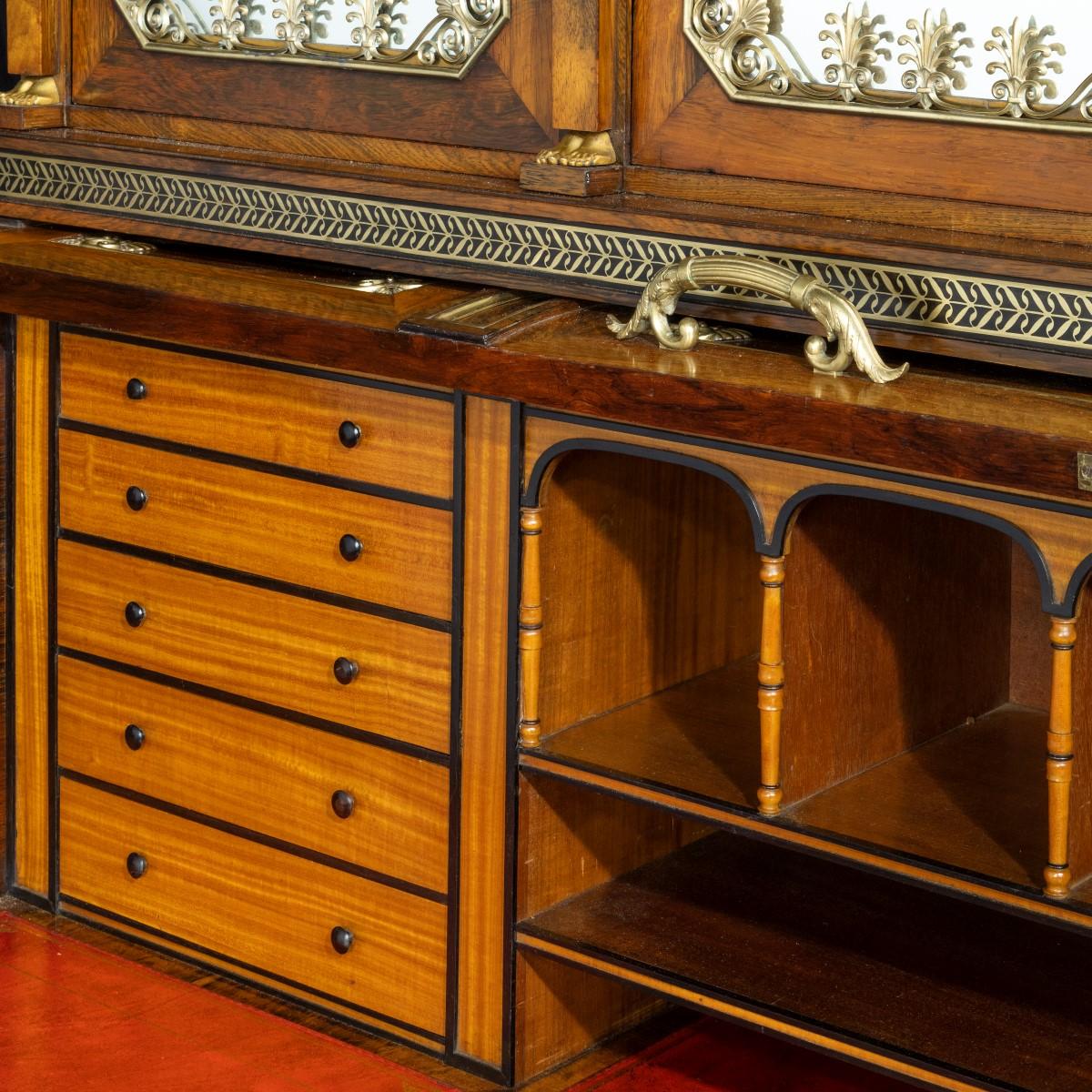 Büroschrank aus Palisanderholz im Regency-Stil mit Knieloch, Seddon und Morel zugeschrieben im Angebot 1