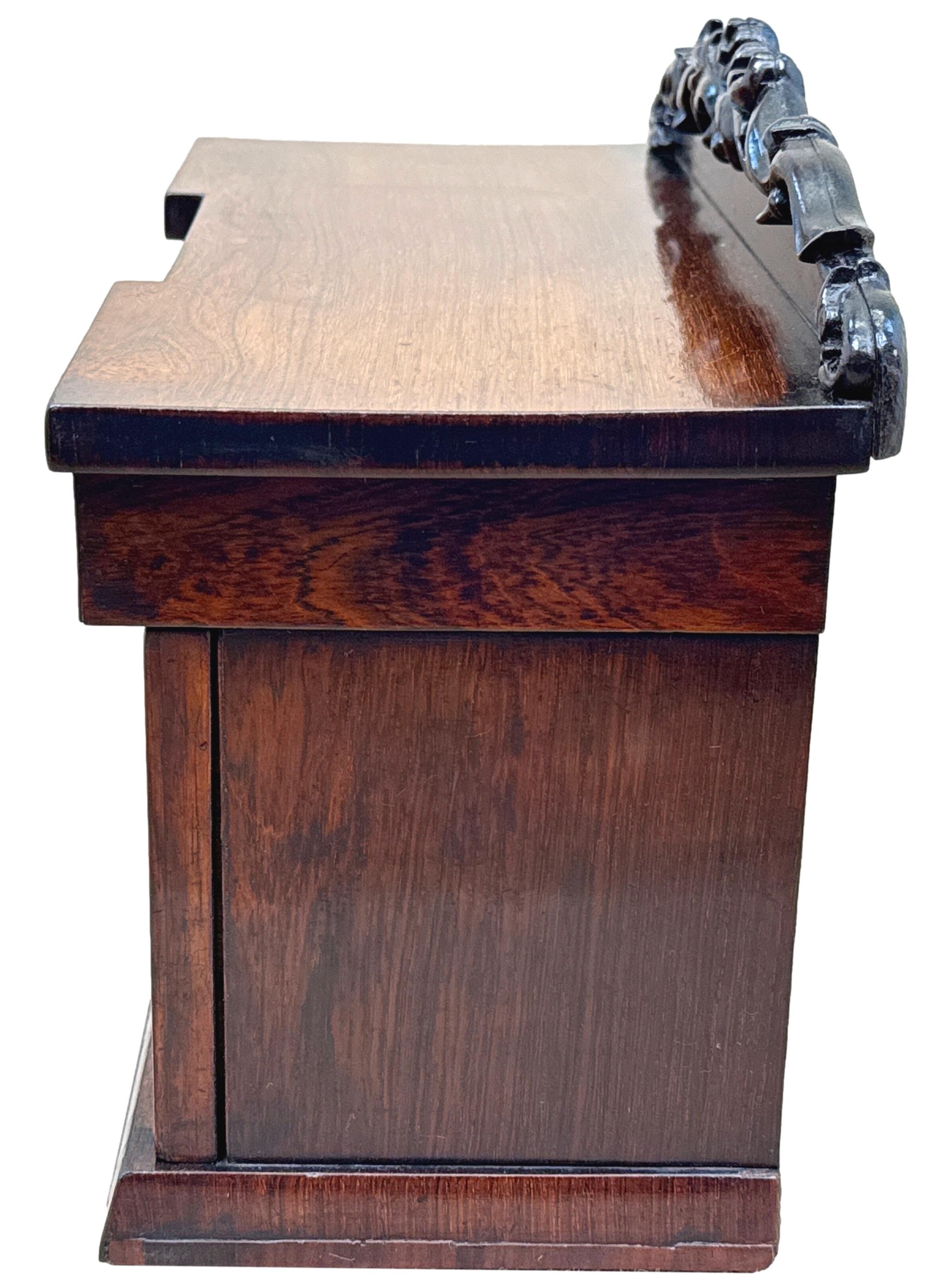 Rosewood Regency Tea Caddy Miniature Sideboard In Good Condition For Sale In Bedfordshire, GB
