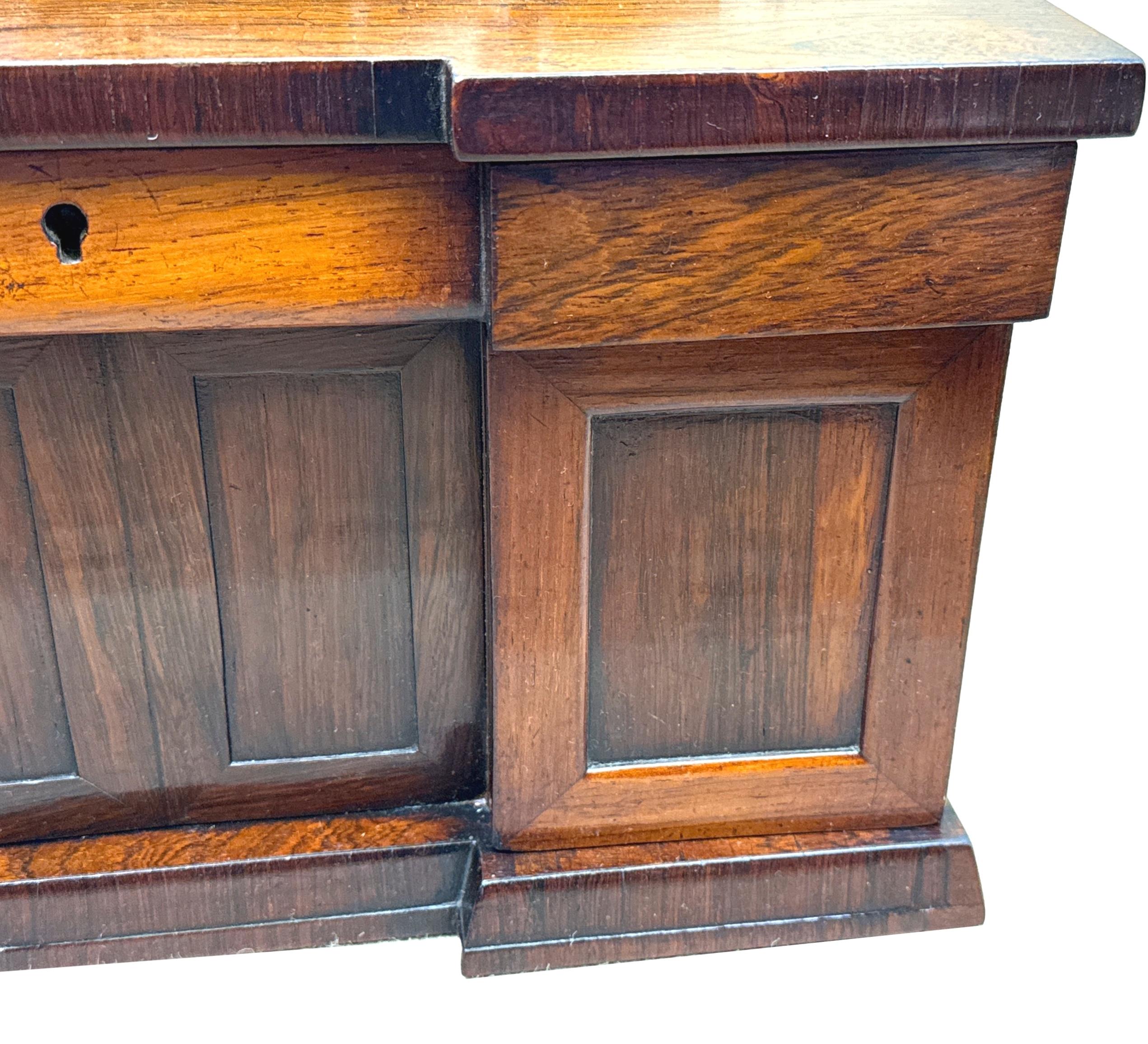 19th Century Rosewood Regency Tea Caddy Miniature Sideboard For Sale