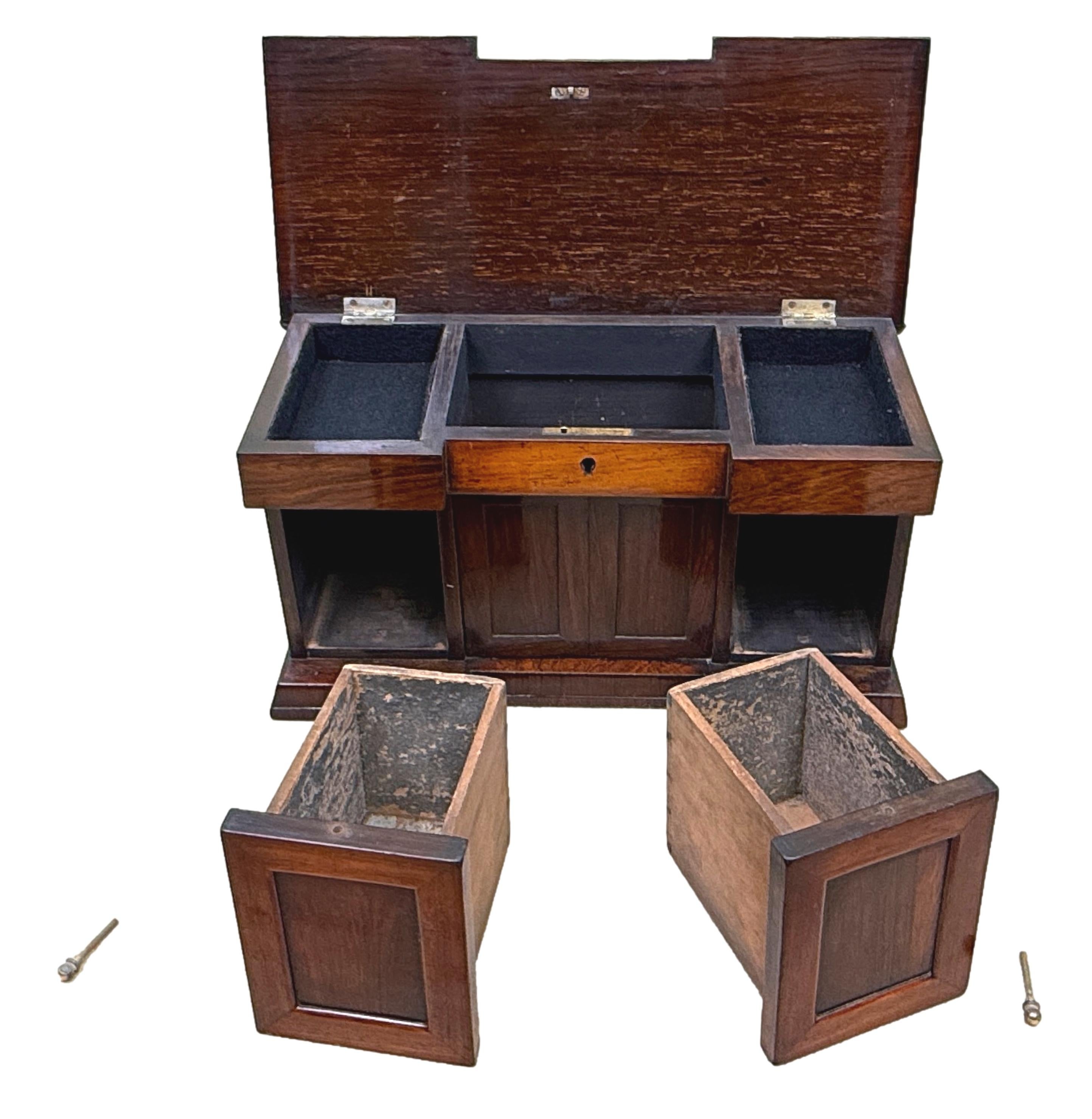 Rosewood Regency Tea Caddy Miniature Sideboard For Sale 2