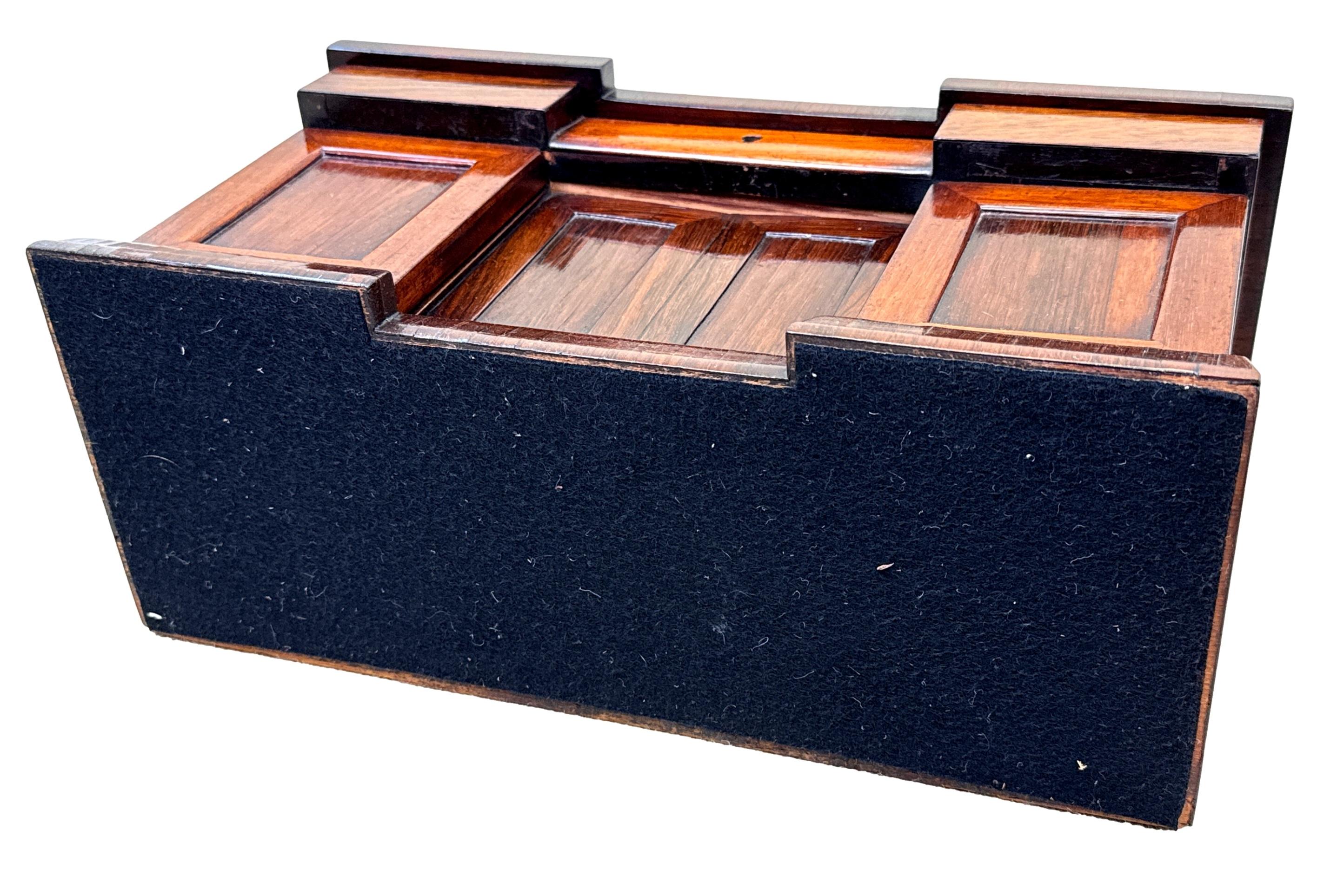 Rosewood Regency Tea Caddy Miniature Sideboard For Sale 4