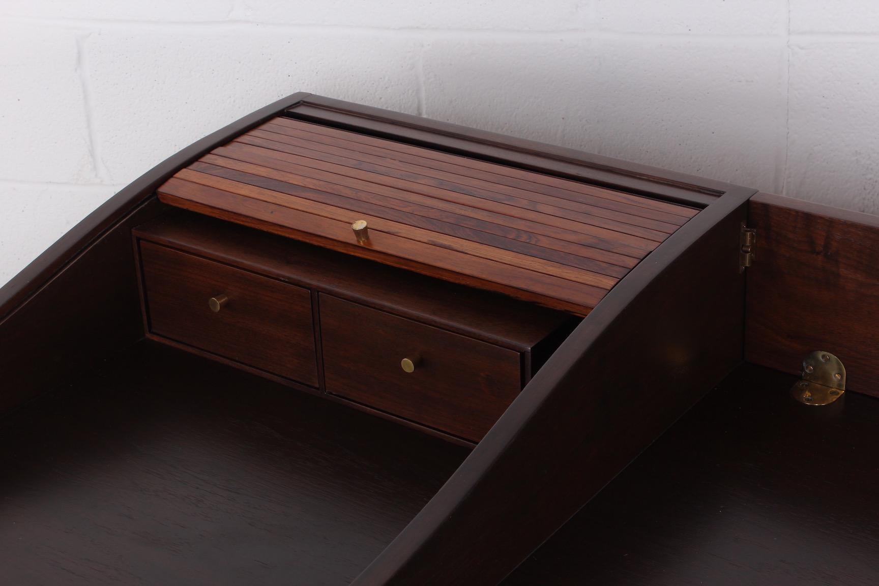 Rosewood Roll Top Desk by Edward Wormley for Dunbar For Sale 3