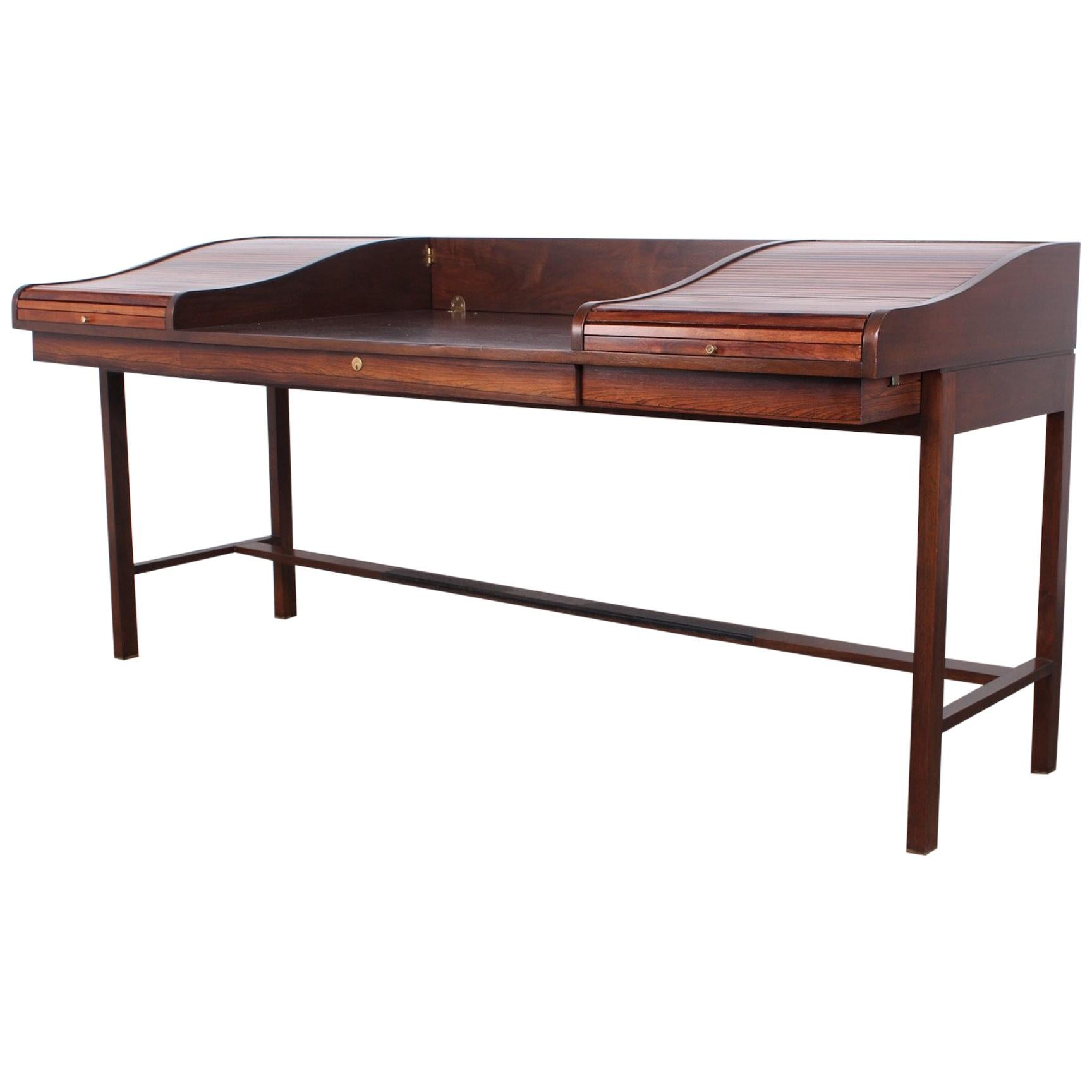 Rosewood Roll Top Desk by Edward Wormley for Dunbar