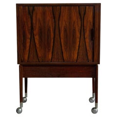 Carrello bar in palissandro con ante scorrevoli, Danimarca, anni ’60