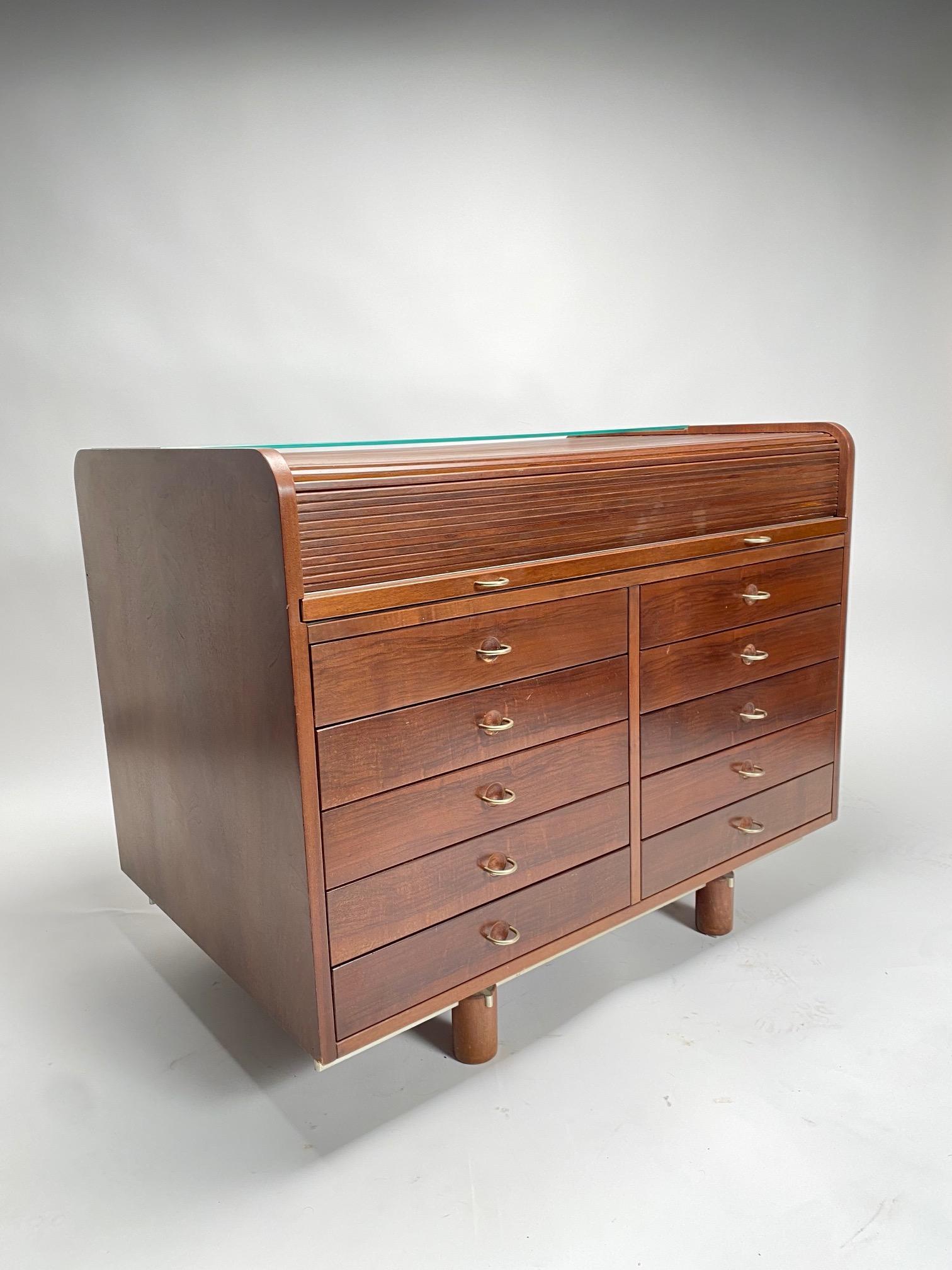 Rosewood Rolltop Desk/Cabinet, Model 804, by Gianfranco Frattini for Bernini For Sale 4