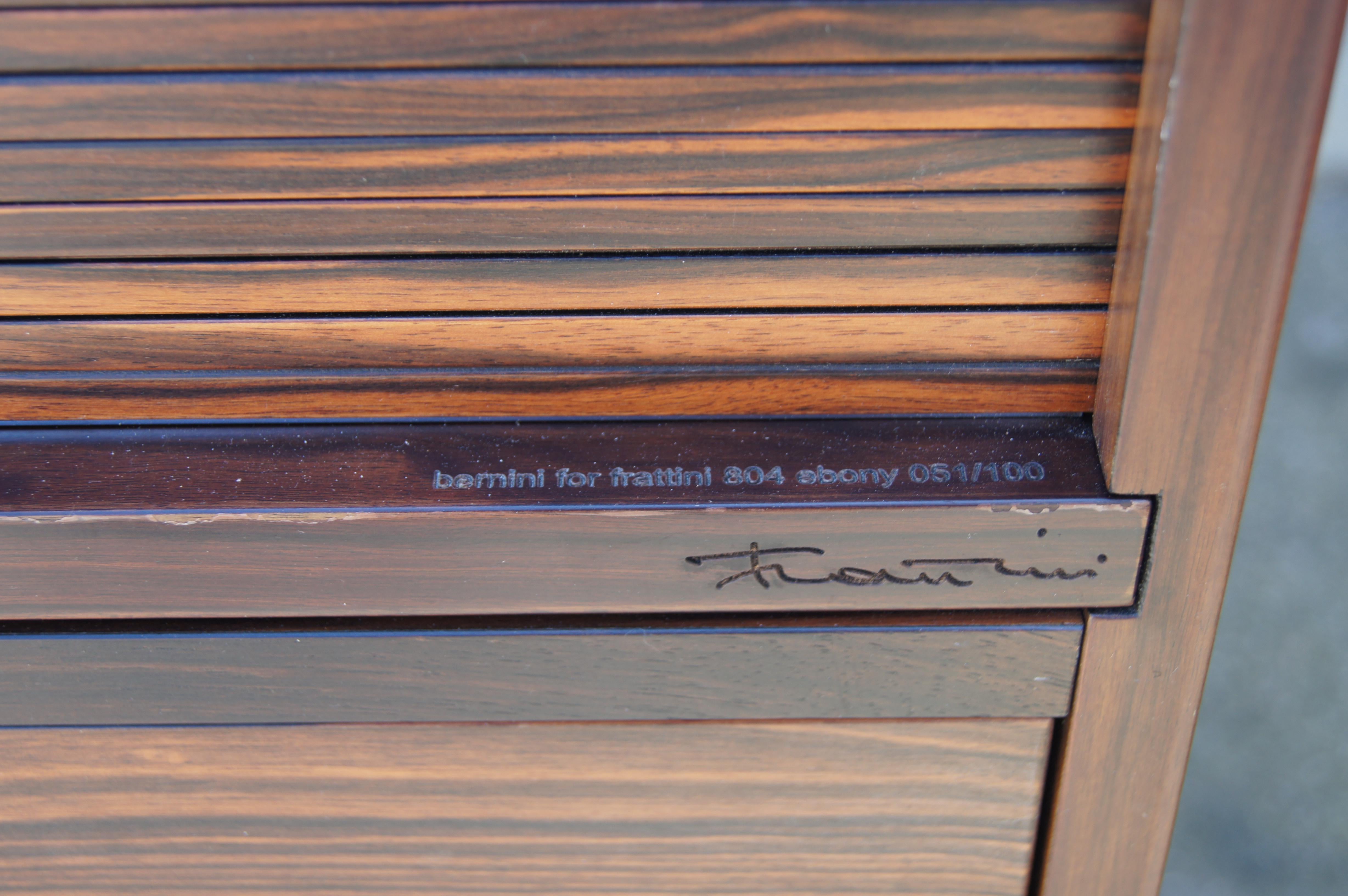 Bureau/armoire à roulettes en bois de rose, modèle 804, de Gianfranco Frattini pour Bernini en vente 5