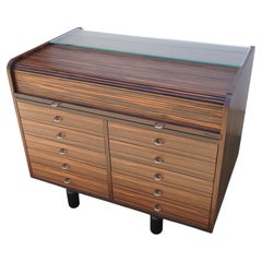 Retro Rosewood Rolltop Desk/Cabinet, Model 804, by Gianfranco Frattini for Bernini