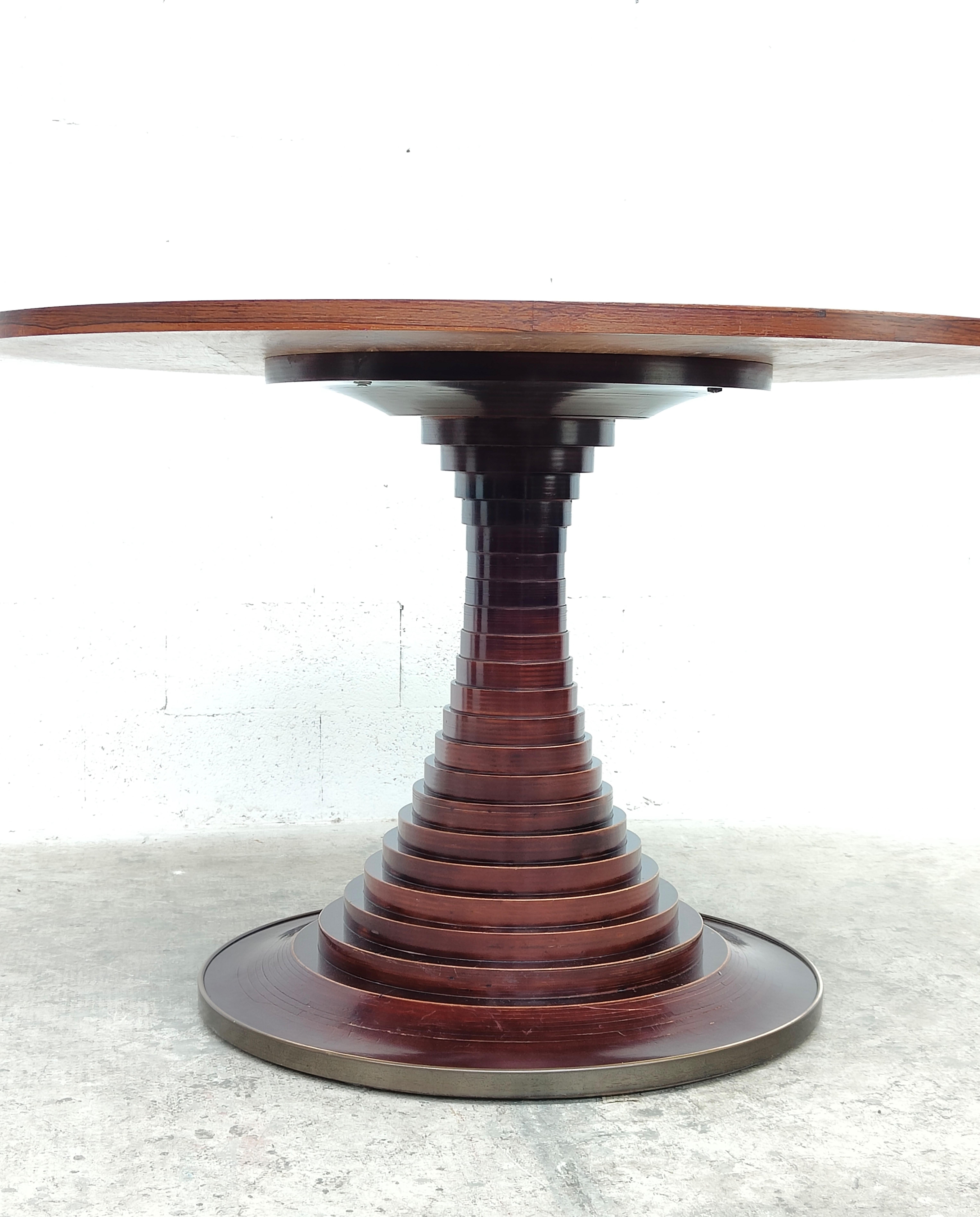 Mid-Century Modern Wooden Round Dining Table by Carlo de Carli for Sormani 60s