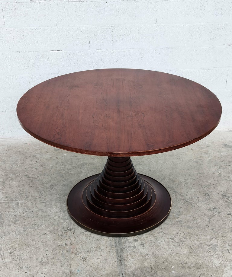 Mid-20th Century Rosewood Round Dining Table by Carlo de Carli for Sormani 60s For Sale