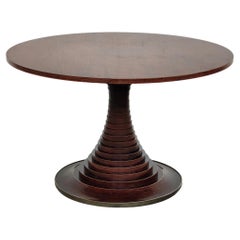 Retro Wooden Round Dining Table by Carlo de Carli for Sormani 60s