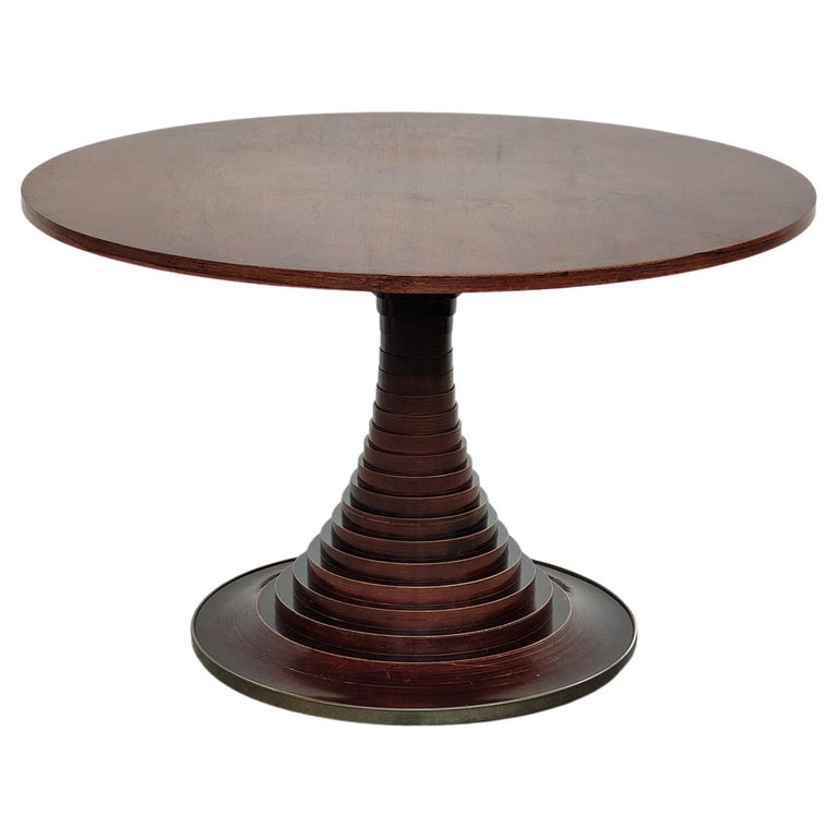 Rosewood Round Dining Table by Carlo de Carli for Sormani 60s For Sale