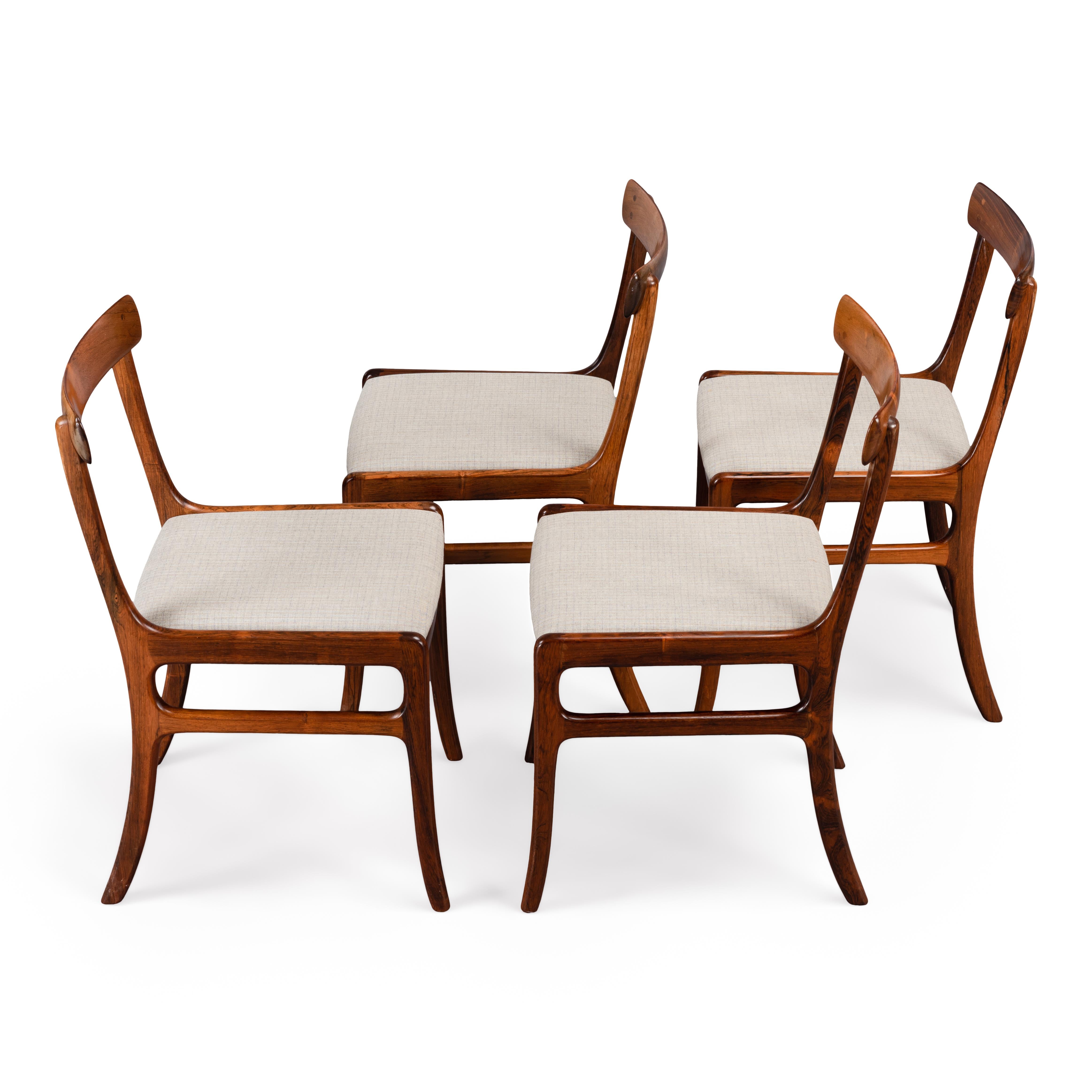 Danish Rosewood Rungstedlund Dining Chairs by Ole Wanscher for PJ Denmark, Set of 4