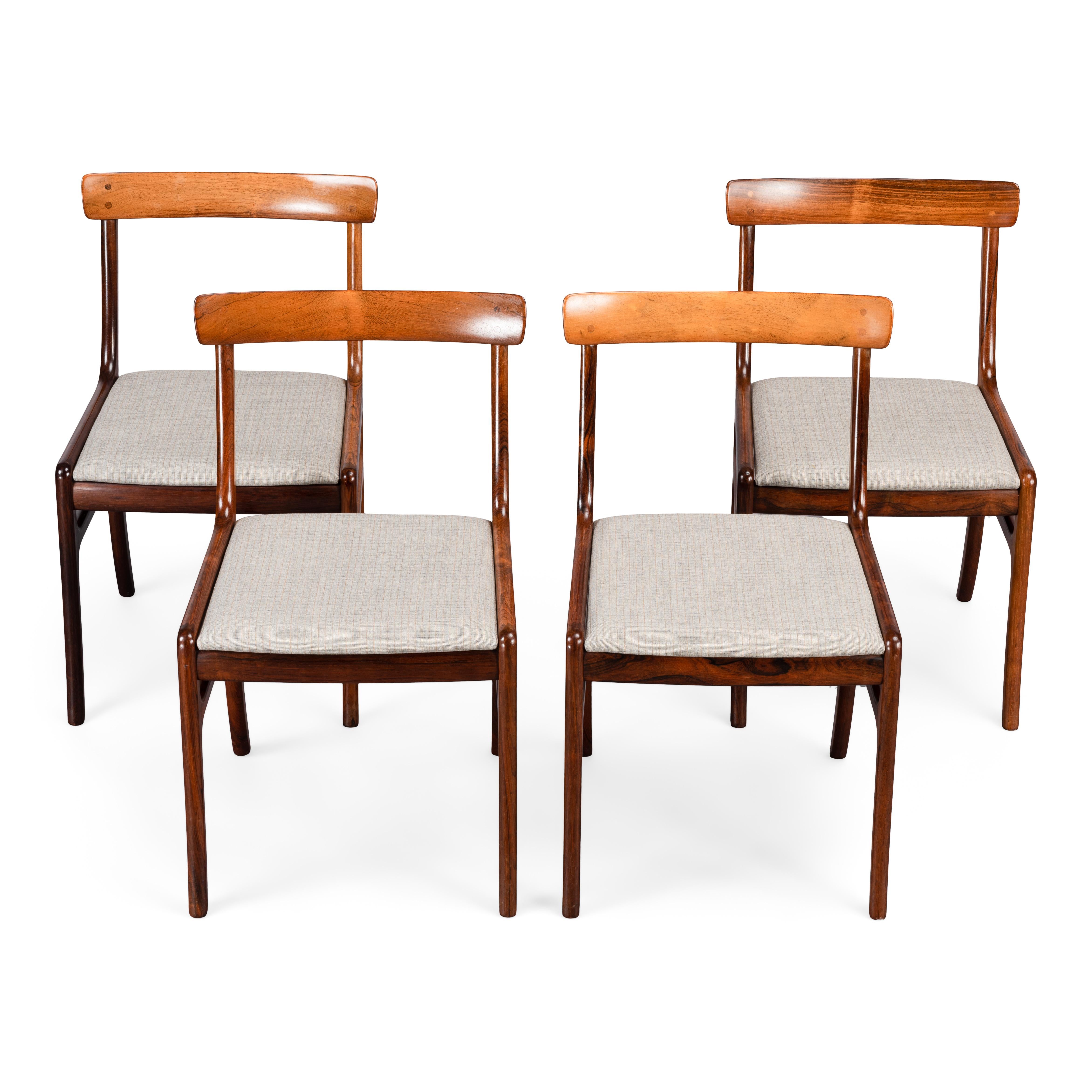 Mid-20th Century Rosewood Rungstedlund Dining Chairs by Ole Wanscher for PJ Denmark, Set of 4