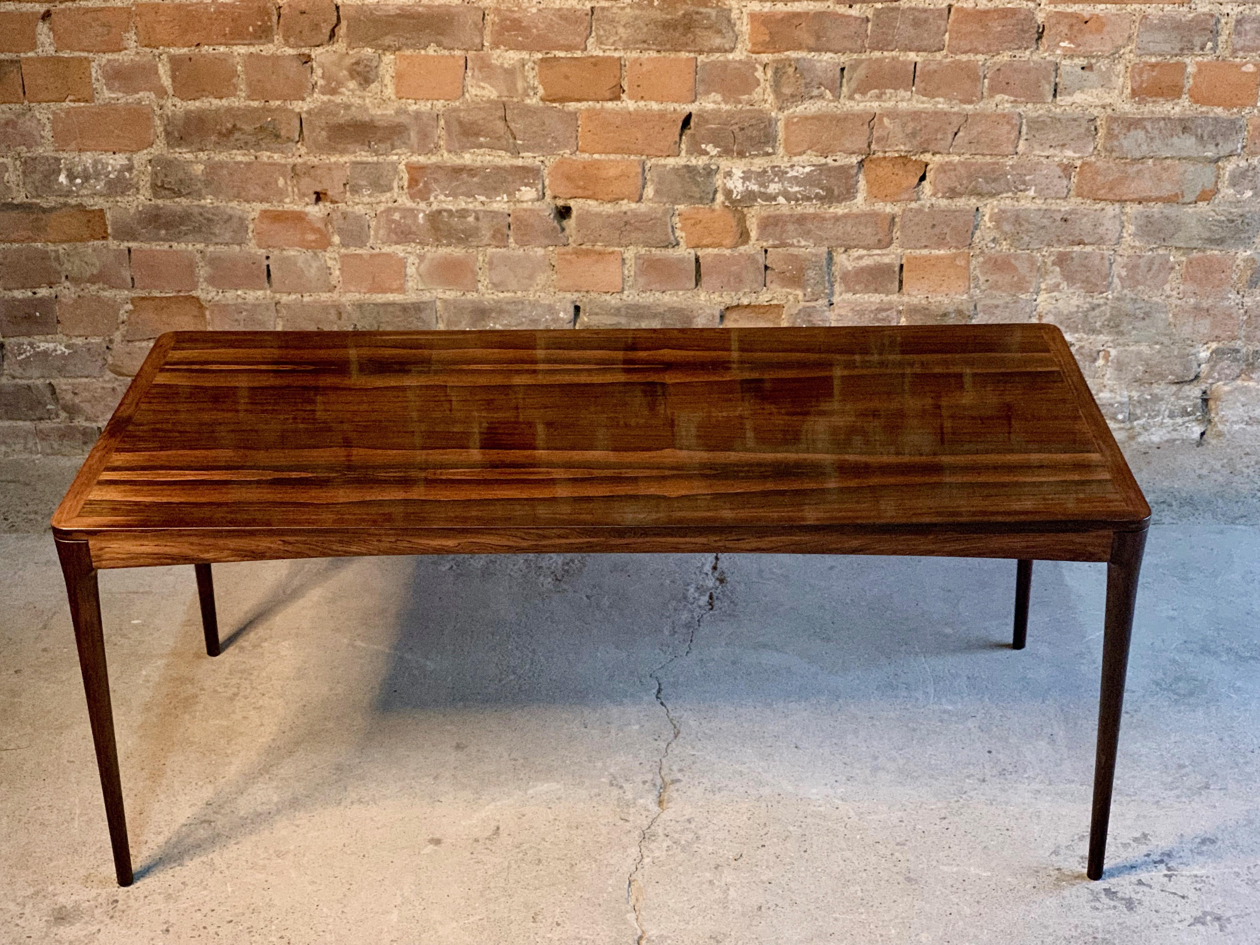 Mid-Century Modern Rosewood Scandinavian Coffee Table Haug Snekkeri by Tomter Bruksbo, 1960s