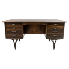 Rosewood Scandinavian Modern Desk, Danish Design, 1960s