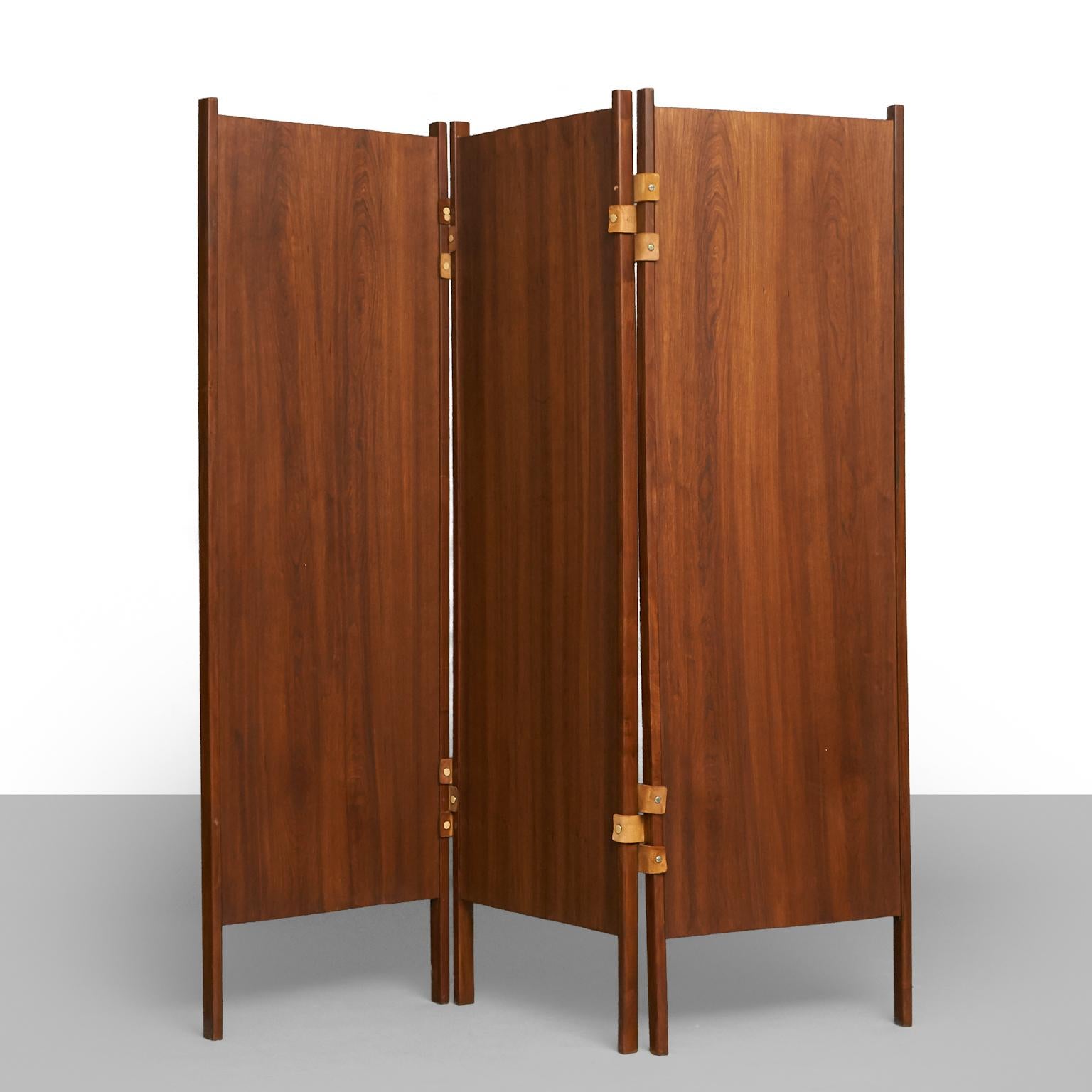 Modern Percival Lafer Brazilian Rosewood and Leather Room Divider / Screen