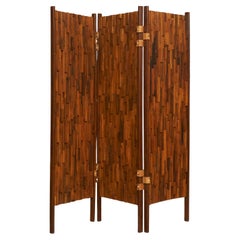 Retro Percival Lafer Brazilian Rosewood and Leather Room Divider / Screen
