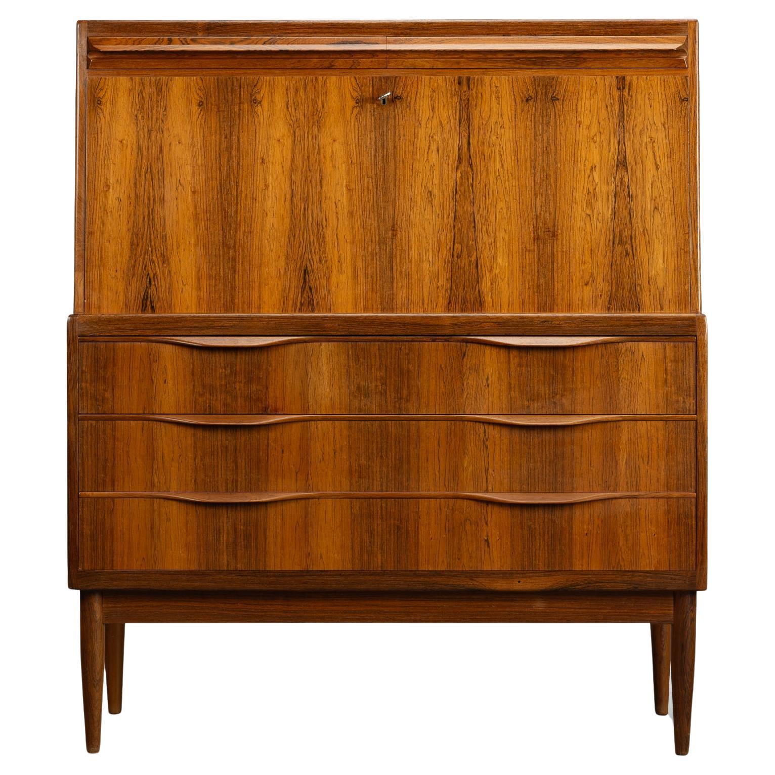 Rosewood Secretaire by Erling Torvits for Klim Mobelfabrik, 1960s For Sale