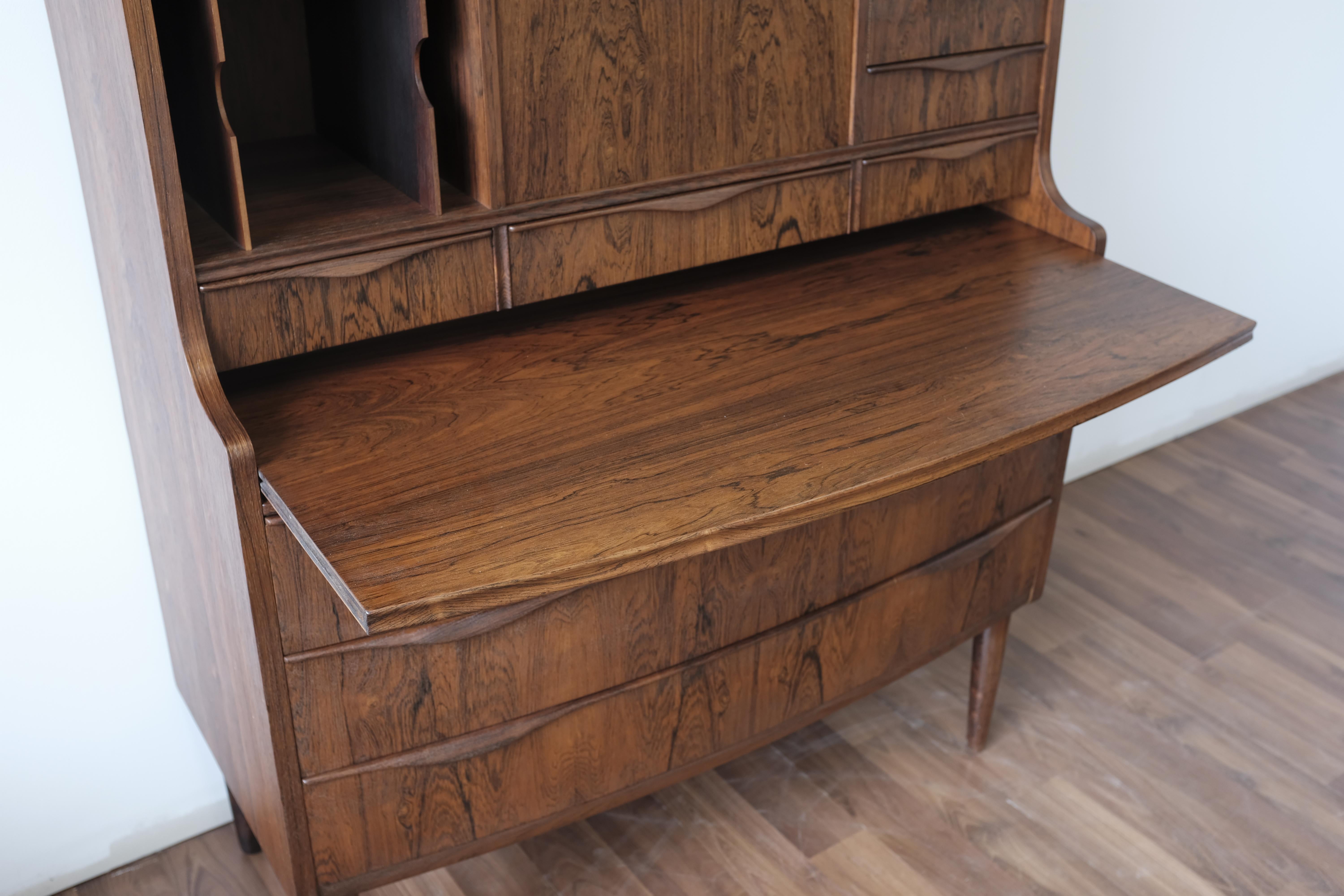 Rosewood Secretary by Ib Kofod-Larsen for A. Andersen & Bohm In Good Condition In Ottawa, ON
