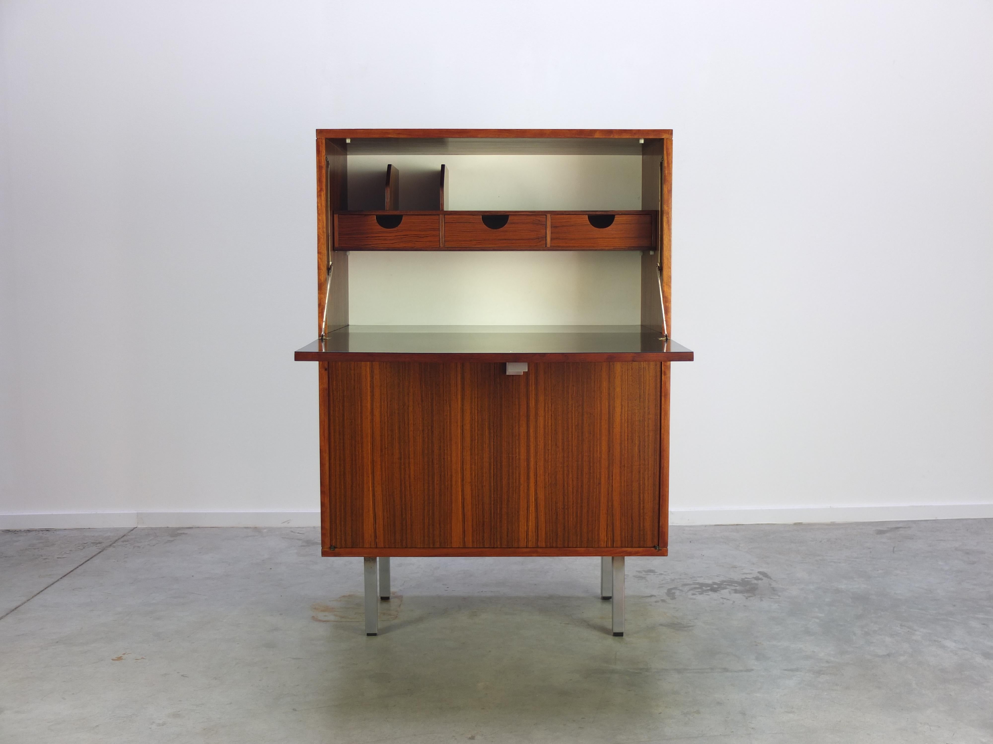 20th Century Rosewood Secretary Cabinet by Alfred Hendrickx for Belform, 1960s