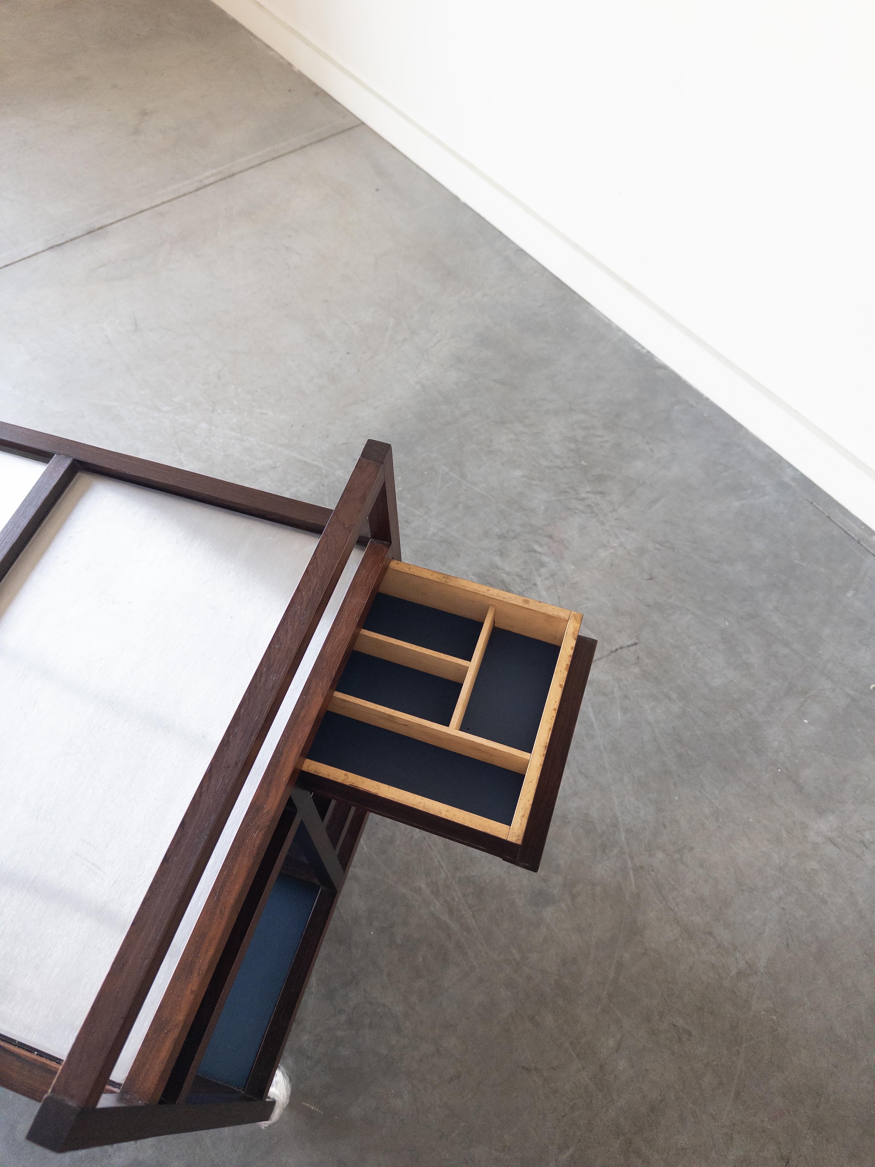 Danish Rosewood Serving Trolley by Bodil Kjaer for Pedersen & Son For Sale