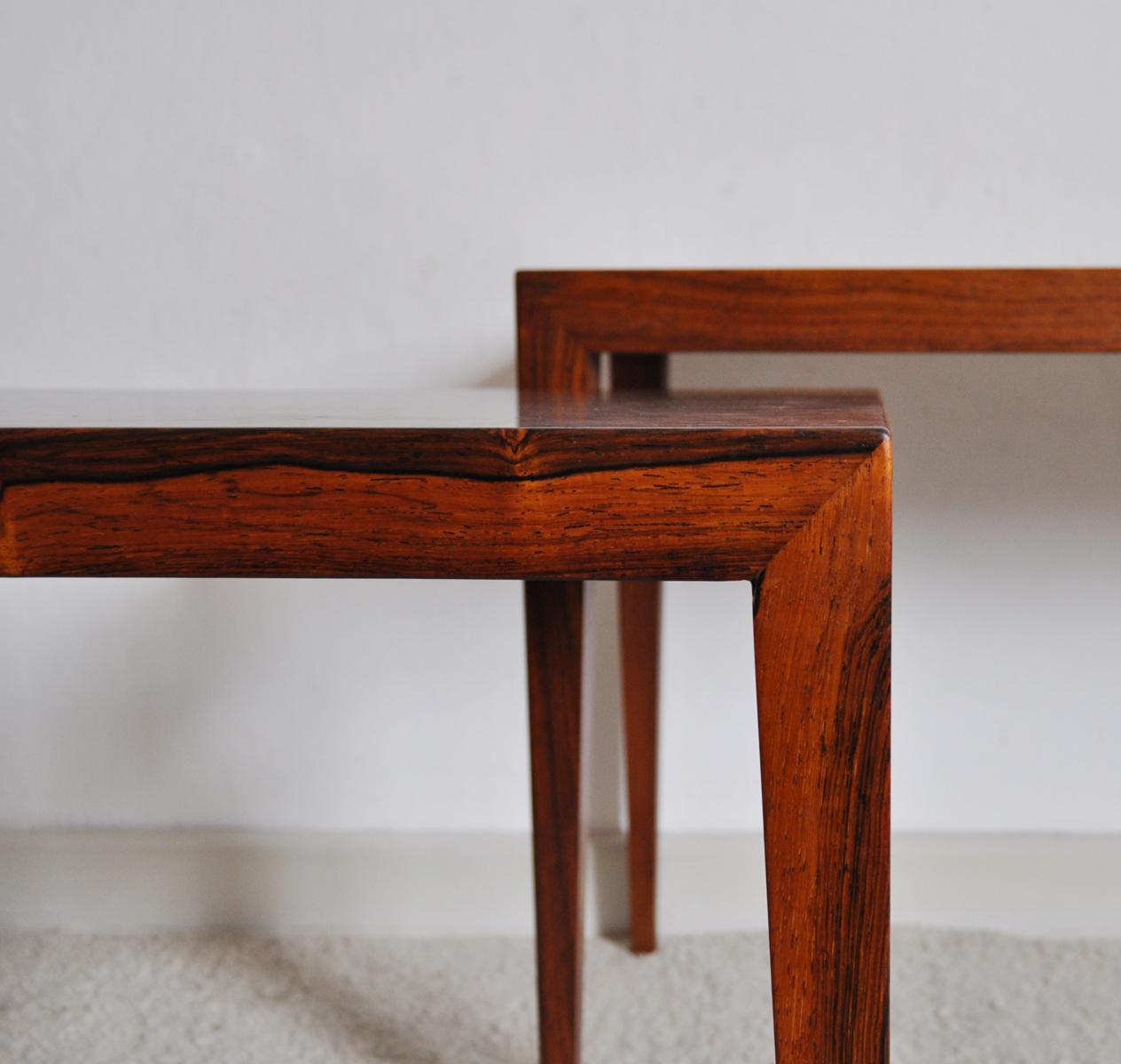 Rosewood Severin Hansen Nesting Tables by Haslev Møbelsnedkeri in Denmark For Sale 5