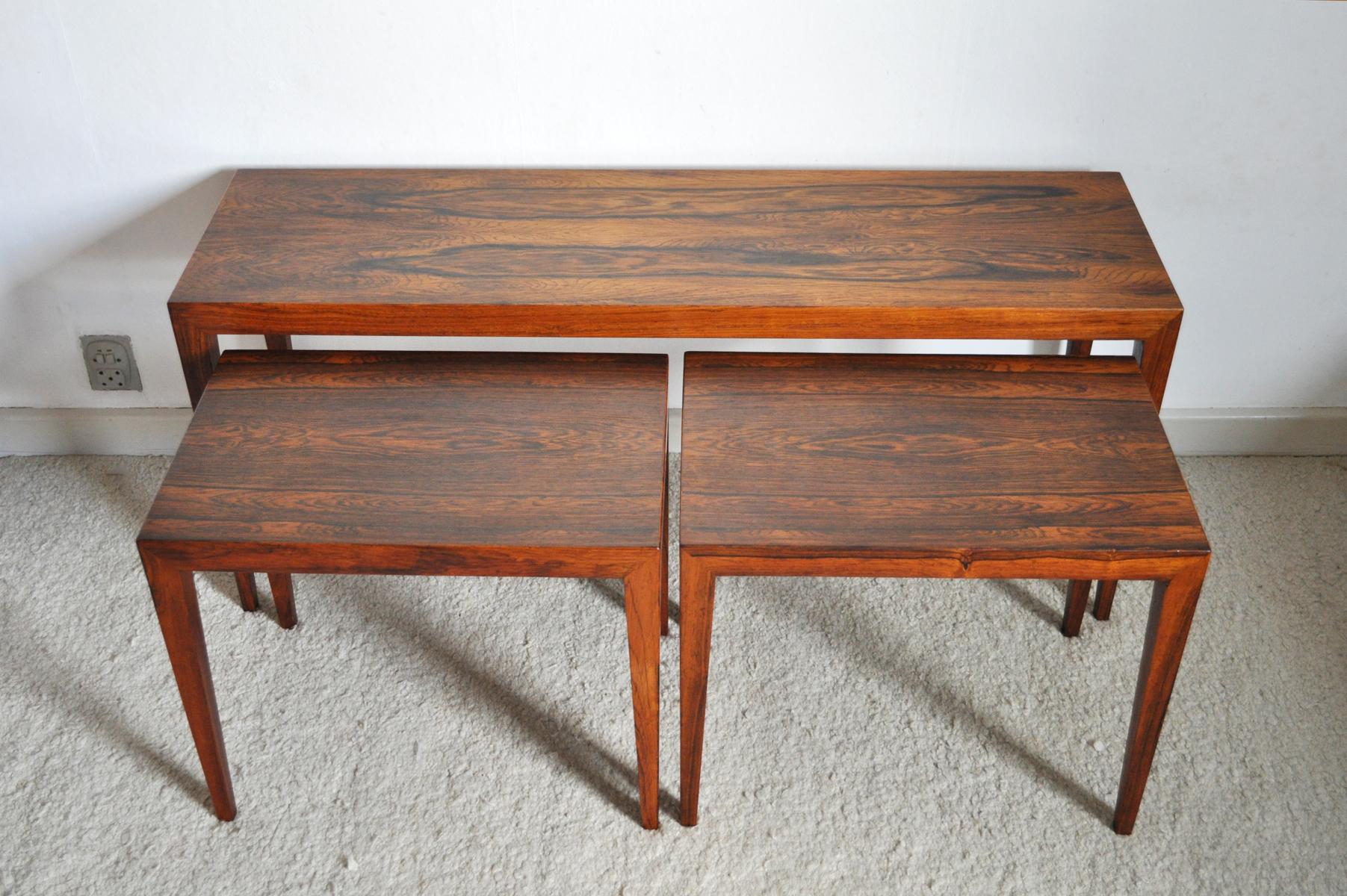 Scandinavian Modern Rosewood Severin Hansen Nesting Tables by Haslev Møbelsnedkeri in Denmark For Sale