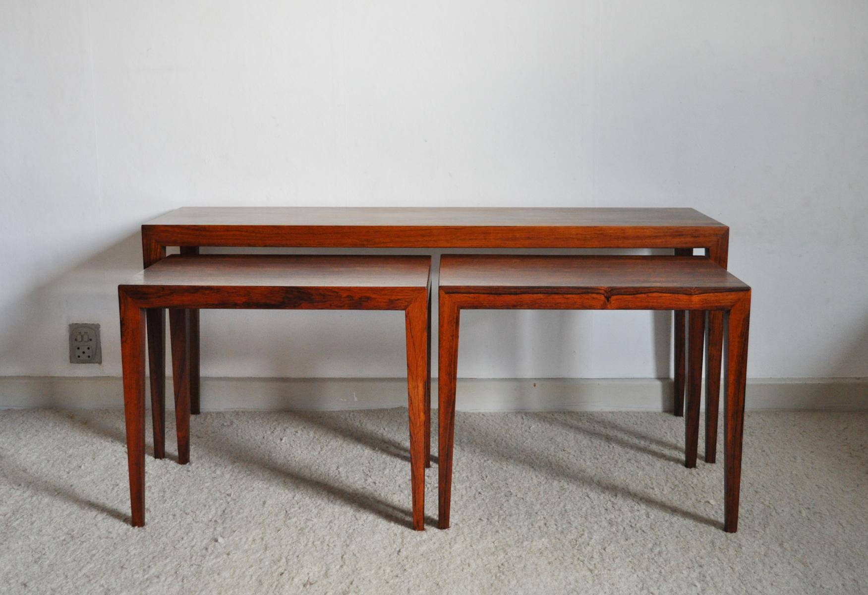 Danish Rosewood Severin Hansen Nesting Tables by Haslev Møbelsnedkeri in Denmark For Sale