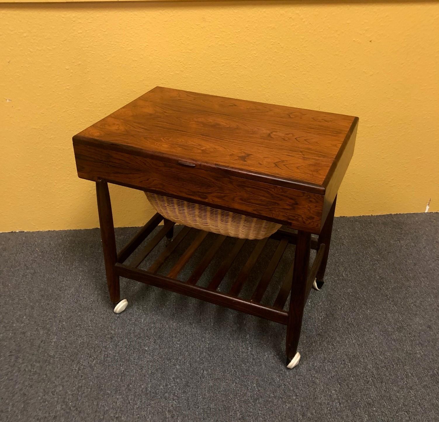 Mid-Century Modern Rosewood Sewing Table by Ejvind Johansson 