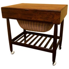 Vintage Rosewood Sewing Table by Ejvind Johansson 