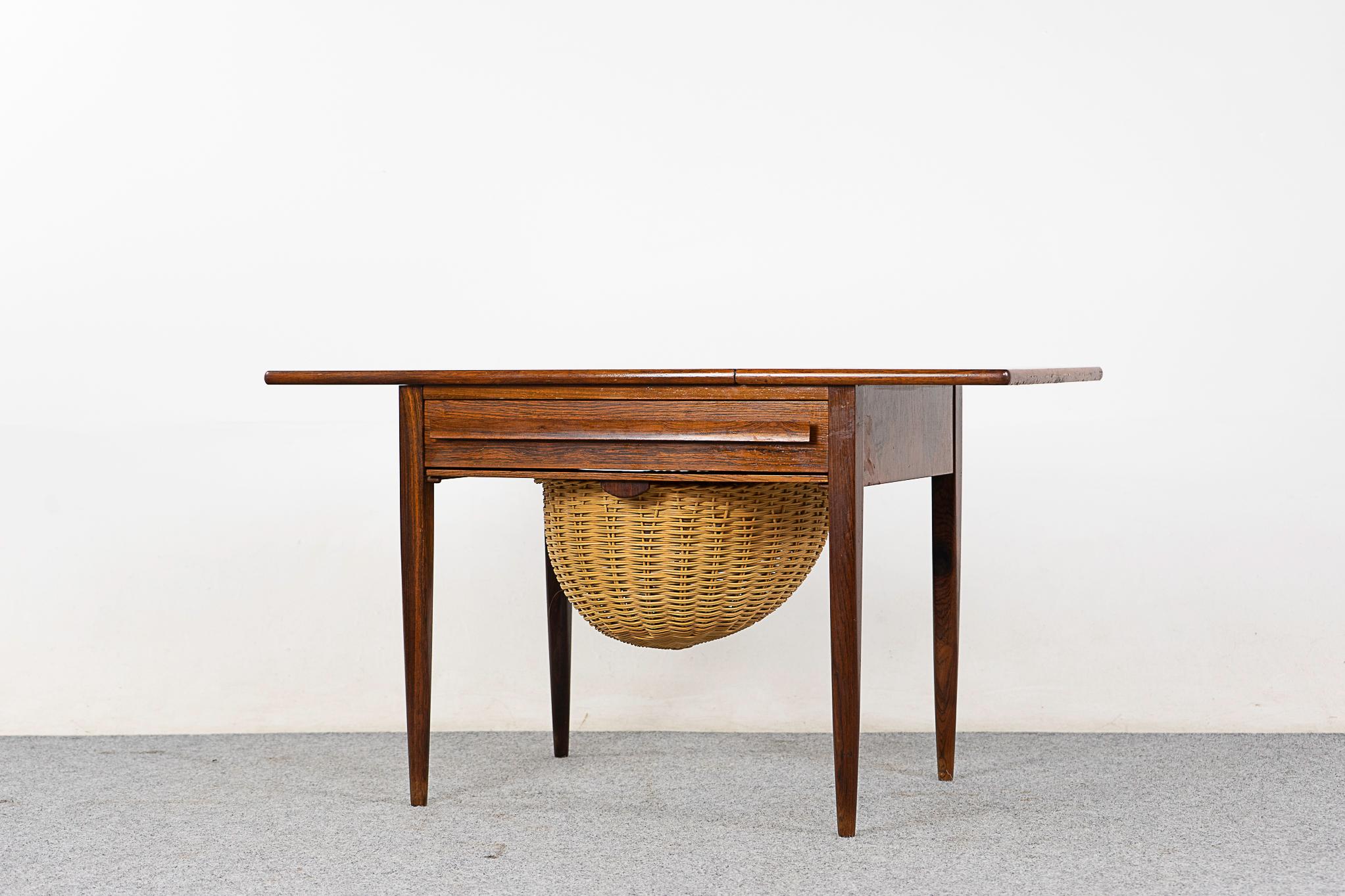 Rosewood Sewing Table by Johannes Andersen For Sale 2
