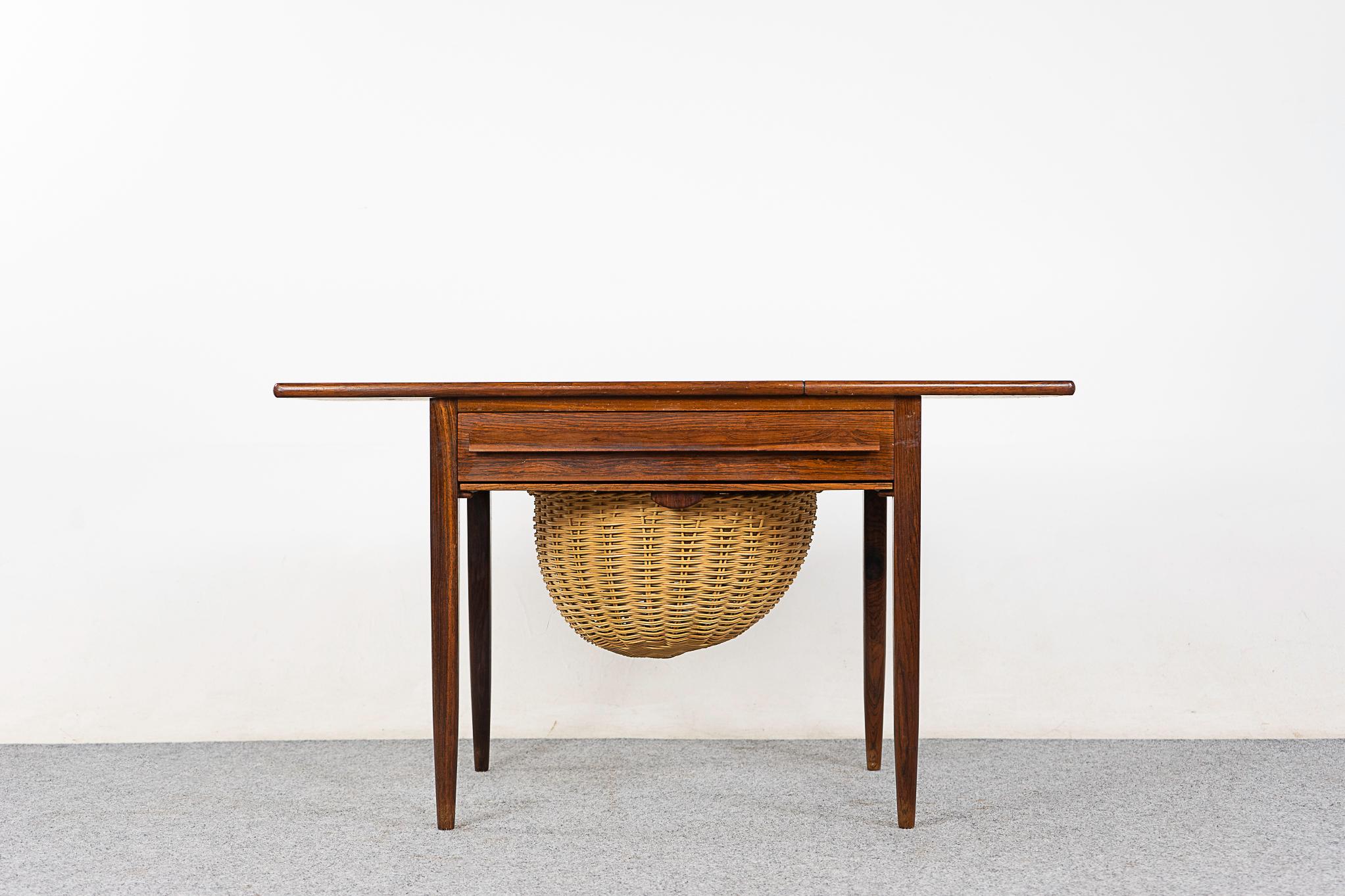 Veneer Rosewood Sewing Table by Johannes Andersen For Sale