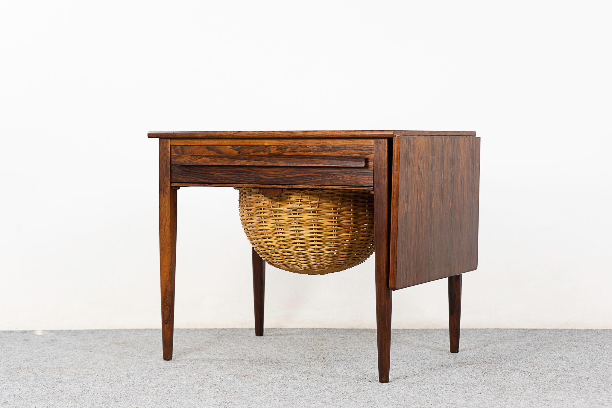Hardwood Rosewood Sewing Table by Johannes Andersen For Sale