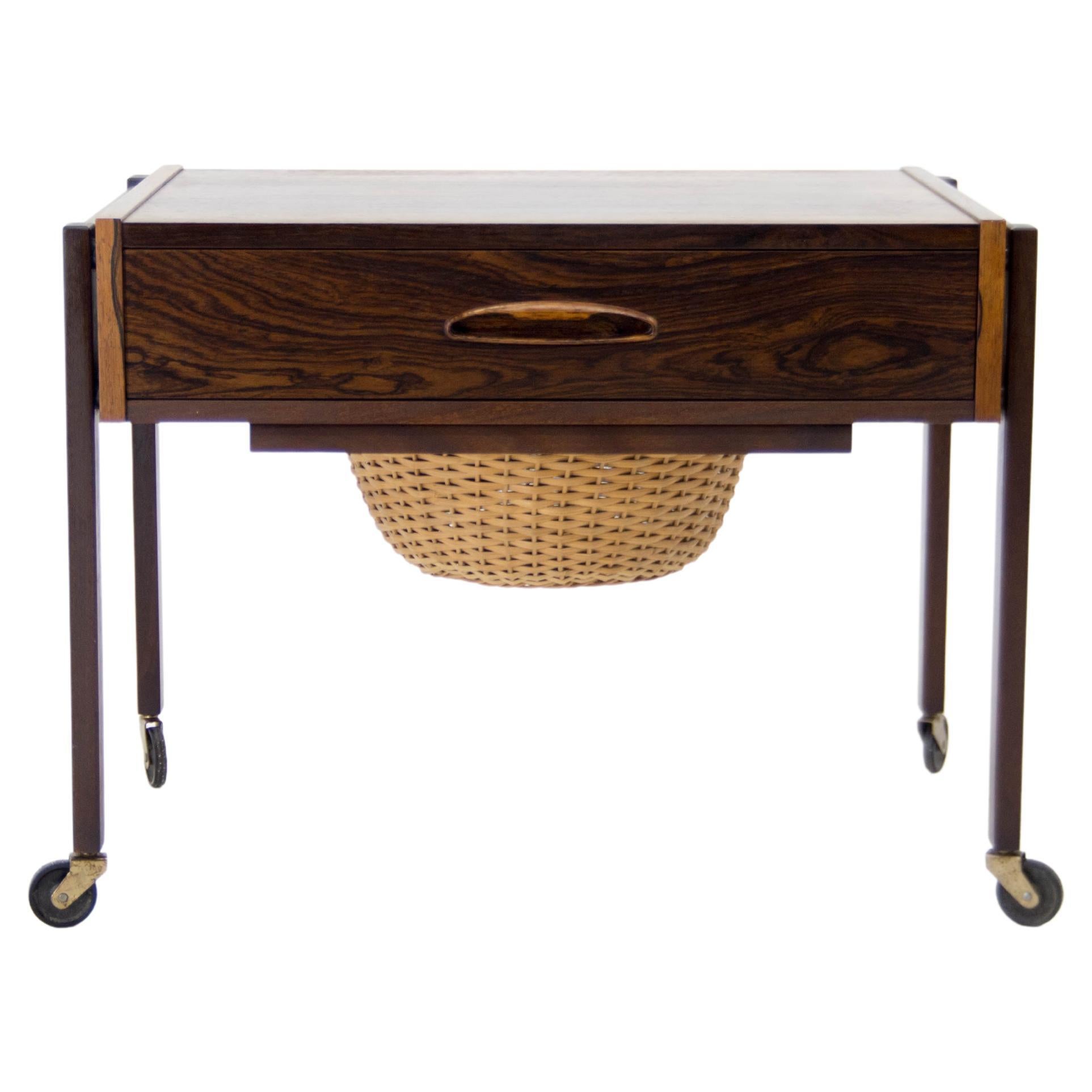 Rosewood Sewing Table, Denmark, 1960s