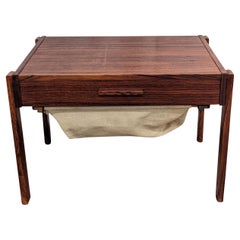 Rosewood Sewing Table W Yarn Basket Retro Danish Mid Century "7874"